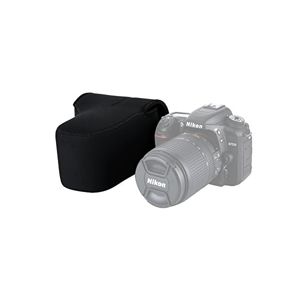 JJC DSLR Kameratasche SLR Spiegelreflex Kamera-Schutzhülle mit Neopren Schutz für Canon EOS 77D 80D 760D 750D 700D 60D Nikon D7500 7200 D7100 D5600 D5500 D5300 mit Objektiv (bis zu 148 x 113 x 188mm) – Bild 4