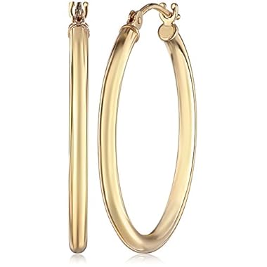 Amazon Collection 14k Gold Hoop Earrings, 1″ Diameter