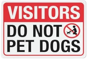 Visitors Do Not Pet Dogs Sign 8"X12" Rust Free Aluminum Signs Outdoor, Metal Tin Sign For Home, Business, Yard