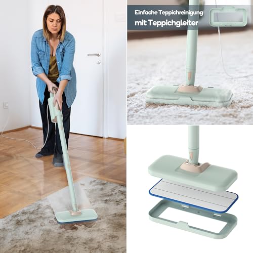Newbealer 2-in-1 Steam Cleaner, 1200 W Handheld Device with Removable Cleaner, 3 Steam Levels, 7 Accessories and 2 Microfibre Pads, Ideal for All Floors, Carpets | 3 adjustable levels for carpet laminate, hardwood grout, carpet gliders, 7 multipurpose accessories and 2 pads, 250ml tank