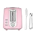Upgraded version Lovely Smiley pattern 2-Slice Toaster 6 patterns keep warm Smart Toast (Pink)