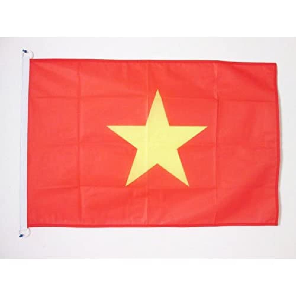 AZ FLAG - Vietnam Nautical Flag - 18'' x 12'' - For Outdoor and Boat - Vietnamese Banner Knitted Polyester with Two Plastic Rings - Vivid Colors - 12x18 in - 45x30 Cm