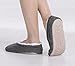 Pembrook Ladies Cable Knit Slippers – Gray - Medium (7-8) – Ballet Style with Non-Skid Sole - Faux Shearling Lining and Suede Sole - Great Plush Slip On House Slippers for adults, women, girls