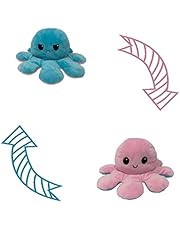Reversible Octopus Plush Flippable Octopus Plush Toy Cute Plush Toys Double-Sided Flip Doll Cute Octopus, Show Your Mood with Emotion for Kids Boys Girl