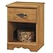 South Shore Prairie Collection Nightstand, Country Pine with Antique Handles