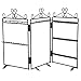 MyGift 3-Panel Folding Metal Jewelry Hanger Stand with Scrollwork Heart Design, Black
