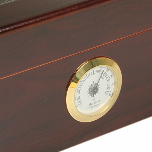 Desktop Humidor, Capri, with Tempered Glasstop, Cedar Divider, and Brass Ring Glass Hygrometer, Holds 25 to 50 Cigars, by Quality Importers Home & Kitchen, Home Décor, Home Décor Accents, Decorative Accessories, Decorative Boxes