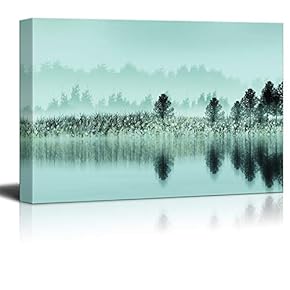 Mist Forest Painting Artwork for Home Framed