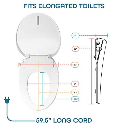BidetMate 700S Series Electric Bidet Smart Toilet Seat with Side Knob