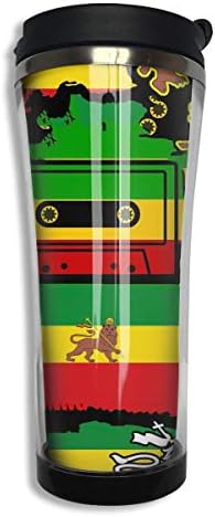 AIRCRY SHOP Rastafarian Reggae Rasta Style Camo Camouflage Stainless Steel Mug Hot Cold Tumbler Silicone Seal Liquid Tight Travel Mug Vacuum Seal Beverage Bottles -420 Ml Men,Women