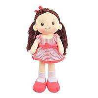 Linzy Plush 16" Coral Pink Lacy Doll Soft Rag Doll