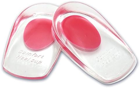 Gel Heel Cups Plantar Fasciitis Inserts Pads for Bone Spurs Pain Relief Best Orthotic Treatment Insoles Sore Bruised Feet Massage Inserts Cushions (Red, Medium for 6"-10")