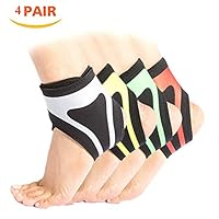 ZPPLD Ankle Support Brace (4 Pair),Adjustable Foot Compression Sleeve Strap Socks for Arthritis, Achilles Tendonitis, Sprained Heel Lift, Ligament Damage, Arch Supports Sports Running for Men Women