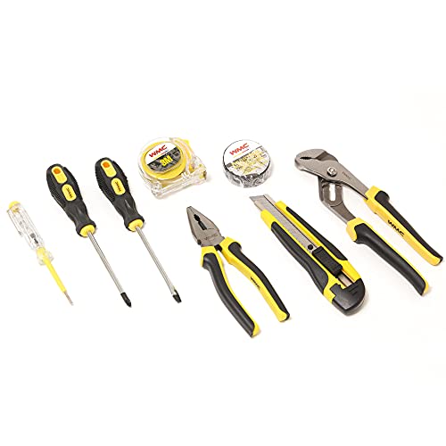 WMC TOOLS Werkzeugset klein 9 teilig Mini Werkzeug Tasche Werkzeugsatz in Mappe Universal und Haushalts-Werkzeugkoffer… – Bild 4