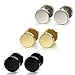 Jstyle Jewelry 3 Pairs Stainless Steel Stud Earrings Set for Mens Womens Ear Piercing Plugs Tunnel Punk Style