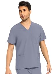 COZYFIT Scrub Top for Men - Stretch V-Neck Scrubs