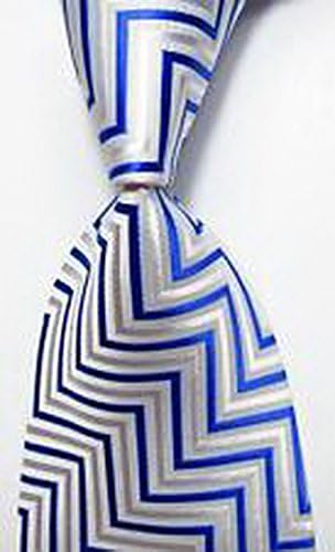 Banana Republican RGB 80587 Amazing Striped Blue White JACQUARD WOVEN 100% Silk Men Tie Necktie