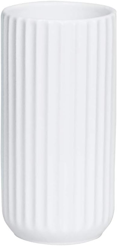 7 inch White Ceramic Flower Vase Home Decor Vase and Table Centerpieces Vase for Friends and Family Christmas, Wedding, Bridal Shower