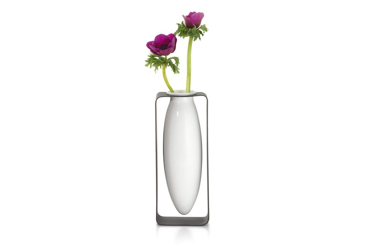 Philippi Float Tall Vase, Porcelain, White, 7 x 9 x 23 cm