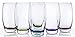Red Co. Large 16 oz Multicolored Drinking Glass Set of 6 for Water, Beverage, Cocktail, Mixed Drinks