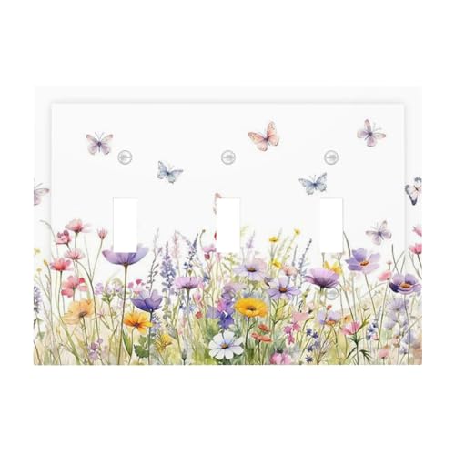 Colorful Wildflowers Butterflies Floral Daisy