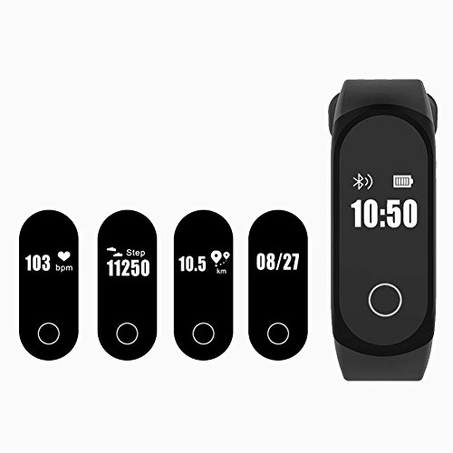 L@YC Smart Pedometer Bracelet Detection Heart Rate Information Call to Remind IP68 Waterproof Swimming Fitness Tracker, Purple