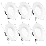 Sunco Lighting 6 Pack 5/6 Inch Baffle Recessed Retrofit Kit Dimmable LED Light, 13W (75W Replacement), 5000K Kelvin Daylight, Quick/Easy Can Install, 830 Lumen, Wet Rated