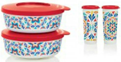 Tupperware Serving Bowl and Tumbler Set