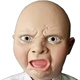 FAMI Latex Angry Baby Face Head Mask Party Halloween Masquerade Masks