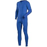 Ychnaim Mens Long Sleeve Onesies Jumpsuit Nightwear Button Down One Piece Pyjamas
