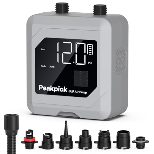 Peakpick 20PSI Elektrische SUP Pumpe mit 38,48Wh Akku, Auto-Stopp