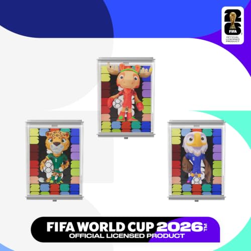 Sanyetral para la Copa Mundial de la FIFA 2026 - Set de figuritas oficiales con licencia de la mascota con caja de exhibición (Clutch, Maple y Zayu), figura modelo de mercancía oficial para