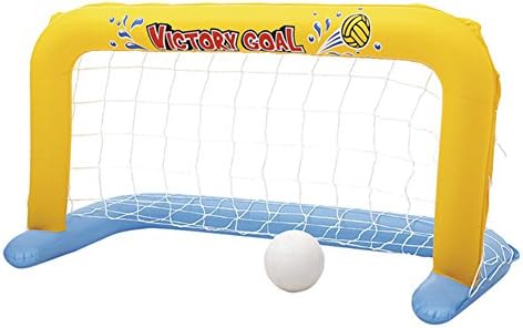 DMGF Inflatable Football Goal Net Pool Water Polo Game Family Fun Soccer Game Goal Post with Electric Air Pump Summer Water Toys for Adults and Kids