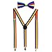 habibee Solid Color Mens Suspender Y Shape with Strong Clips Adjustable Braces (Rainbow)