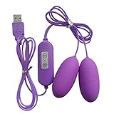 Ecurson USB Double Jumping Eggs 20 Frequency Bullet Love Eggs Mini Wired Vibrator