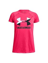 Under Armour - Camiseta de manga corta para niña con logotipo grande
