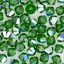 APSAMBR-Green Color Bicone Glass Beads for Jewelry Making(Pack of 300 pcs)