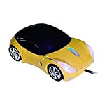 Liroyal Ferrari Car Shaped Optical USB Mouse Yellow
