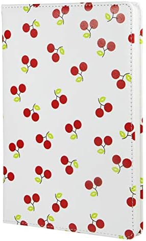Cute Notebook Journal, A5 Size 5.5 X 8.3 inches, Dotted Grid Page, 200 Pages, Hard Cover, Fine PU Leather (Cherry)