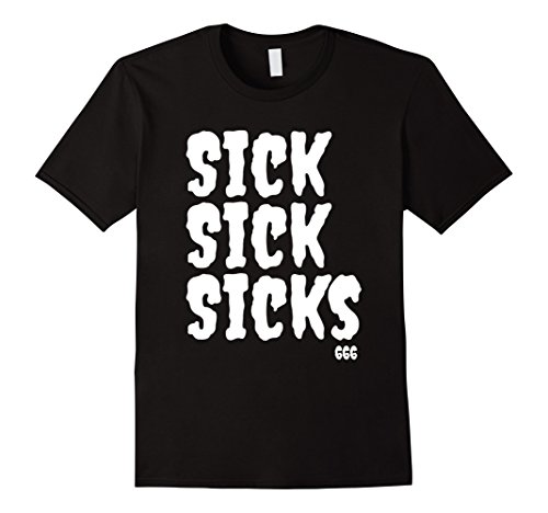 Mens Sick Sick Sicks 666 Six Six Six Halloween T Shirt 3XL Black