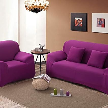 Petsdelite Candy Purple, Single Seater: Sectional Couch Covers L-Shaped Sofa Cover Elastic Universal Wrap The Entire Sofa Slipcove