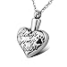 HOUSWEETY Stainless Steel Always in My Heart Pet Dog/Cat Paw Cremation Urn Necklace Ash Memorial Jewelry (Non-Engraving)