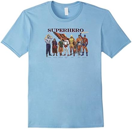 Mens T-shirt Classic Superhero Man O' Metal Boy King Golden Lad Small Baby Blue