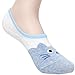 Sockstheway Womens Cute Anti-Slip No Show Socks, Cat Low Cut Liners (3P, Blue)