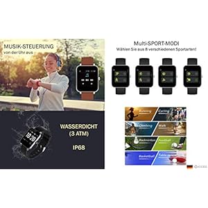 SOUCCESS Orologio da polso con display Full Touch, display da 1,54", IOS/Android, 3 ATM, impermeabile, IP68 - immagine 7