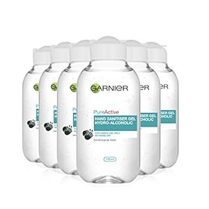 Garnier-Pure-Active-Hydro-Alcoholic-Hand-Sanitiser-Gel-125ml-Pack-of-Six-6-With-70-Alcohol-vv-Glycerin-Cleanses-Protects-Hands-Without-Drying-Recognised-By-The-British-Skin-Foundation Garnier Hand Sanitiser Gel 70 % Alcohol Purifying Hydro Alcoholic, 125 ml (Pack of Six 6), Handy Size Hand Sanitizer…
