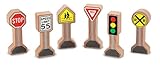 Melissa & Doug Whittle World - Wooden Traffic Signs Play Set (6 pcs)