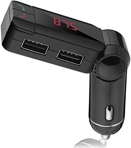 Bluetooth FM Transmitter, Kingland Wireless Radio Adapter Hands Free Calling Car Kit with Dual USB Car Charger Port, Music Adapter for Car Audio Stereo System