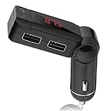 Bluetooth FM Transmitter, Kingland Wireless Radio Adapter Hands Free Calling Car Kit with Dual USB Car Charger Port, Music Adapter for Car Audio Stereo System