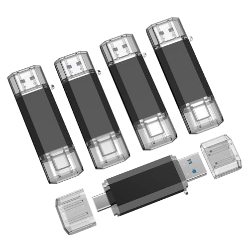 RAOYI USB C Stick 64GB 5 Stück 2 in 1 USB Stick 3.0 OTG Stick Dual USB 64GB Flash Laufwerk Type C Speicherstick 3.0 für Tablet/iPhone 15/16 Smartphone